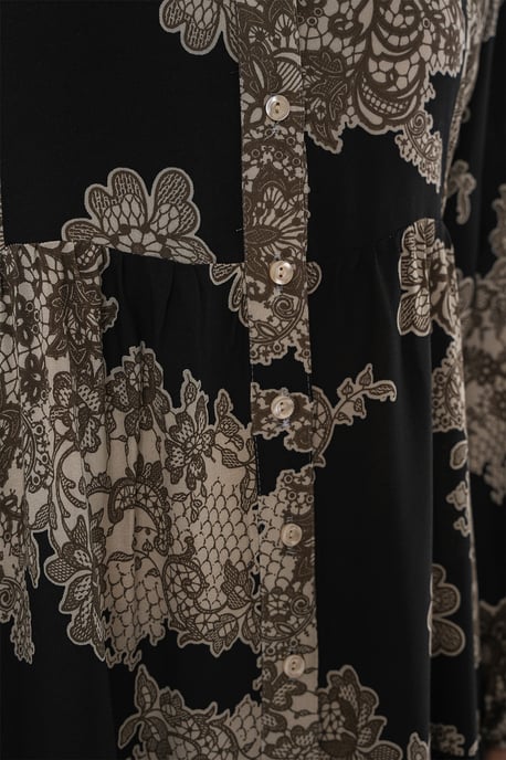 Bedrucktes V-Ausschnitt Maxikleid mit Knopfleiste - Image 4