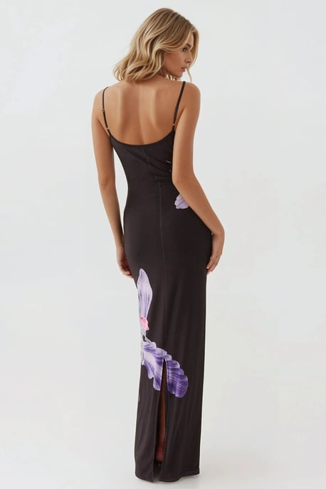 Blumen Bodycon Kleid mit quadratischem Kragen - Image 4