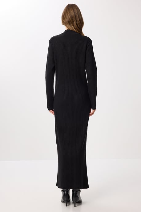 Strukturierter Bodycon-Strickkleid mit Schlitz - Image 4