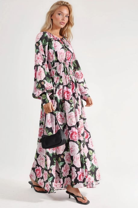 Floral Maxi-Kleid mit Bindeband - Image 4