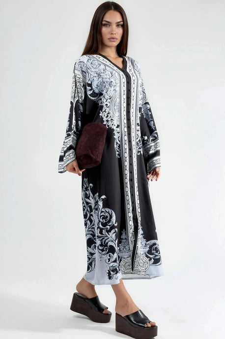 Bedrucktes Maxikleid mit V-Ausschnitt - Image 2