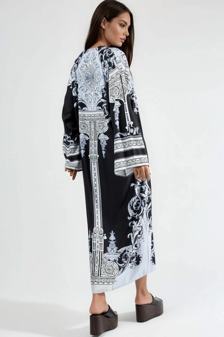 Bedrucktes Maxikleid mit V-Ausschnitt - Image 3