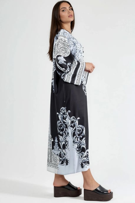 Bedrucktes Maxikleid mit V-Ausschnitt - Image 4