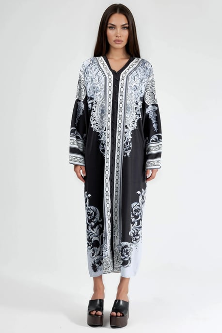 Bedrucktes Maxikleid mit V-Ausschnitt - Image 6