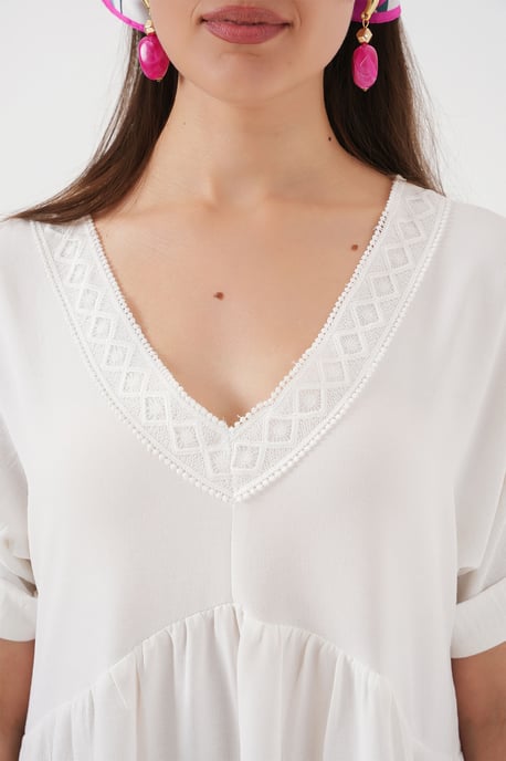 V-Ausschnitt Mini-Kleid mit Futter - Image 5