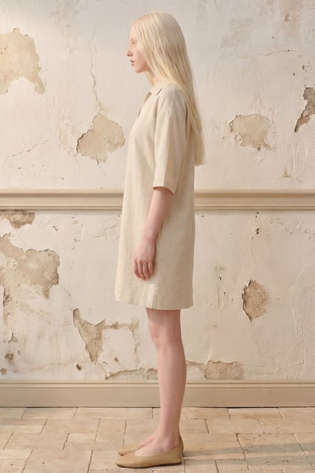 Polo-Kragen Mini-Kleid mit Dreiviertelärmeln - Image 2
