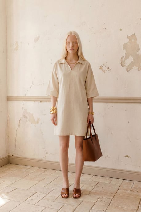 Polo-Kragen Mini-Kleid mit Dreiviertelärmeln - Image 5