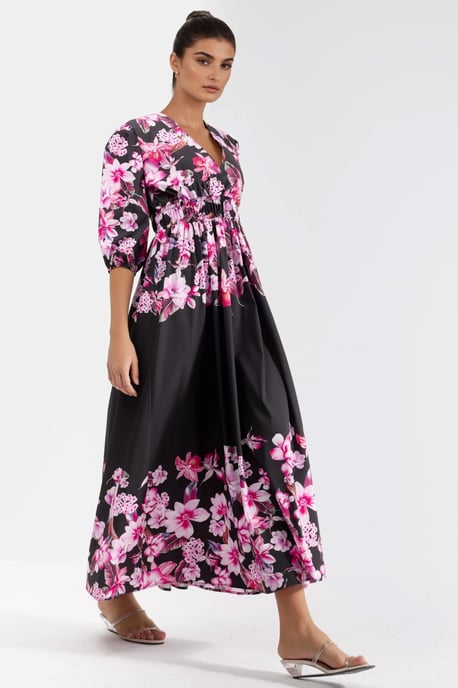 Blumiges Maxikleid mit V-Ausschnitt - Image 3