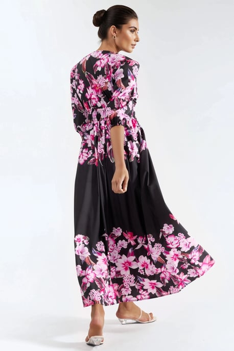 Blumiges Maxikleid mit V-Ausschnitt - Image 4