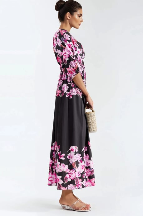 Blumiges Maxikleid mit V-Ausschnitt - Image 5