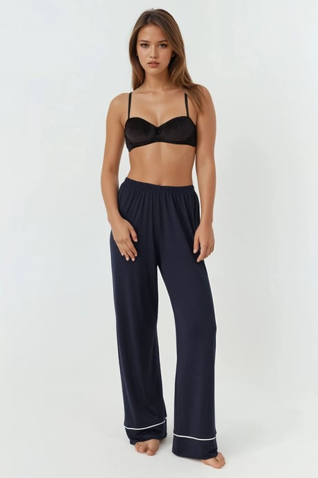 Lässig geschnittenes Langarm-Pyjama-Set mit extra weichem Griff und Hemdkragen - Image 2