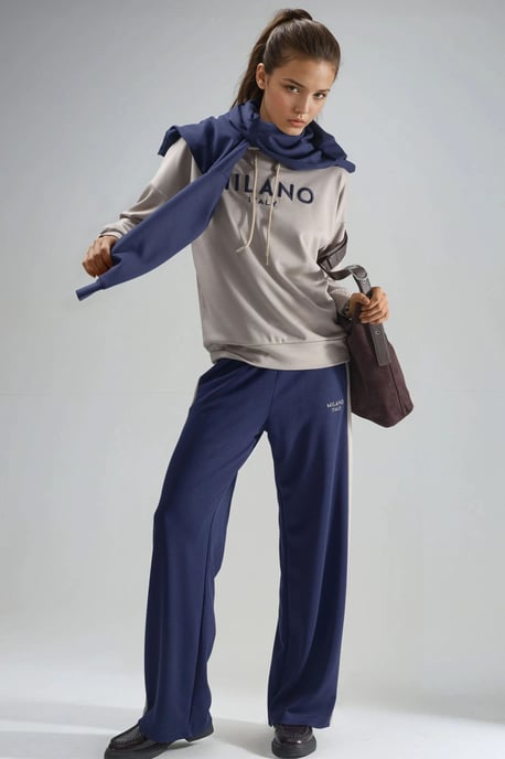 Modal Touch Kapuzenbesticktes Langweites Hosen-Set - Image 2