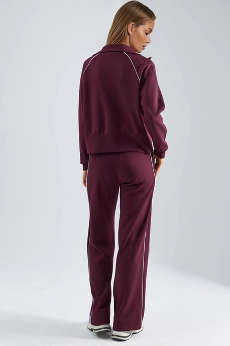Modal Touch Sweatshirt mit Reißverschluss und Hose im Zwei-Teile-Set - Image 4