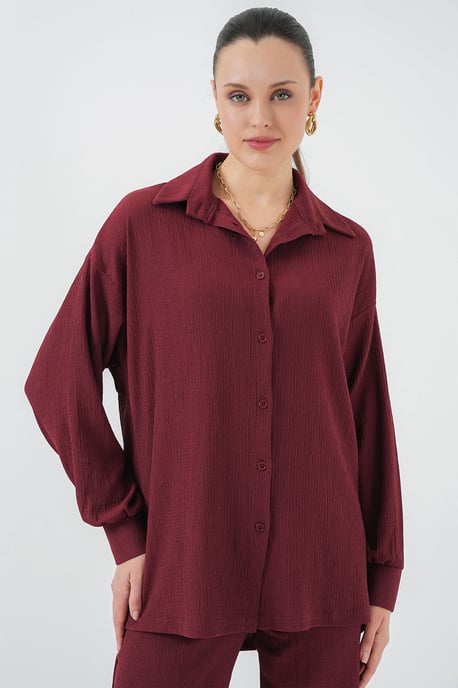 Texturiertes Langarm-Strickshirt und -Hosen Set - Image 2