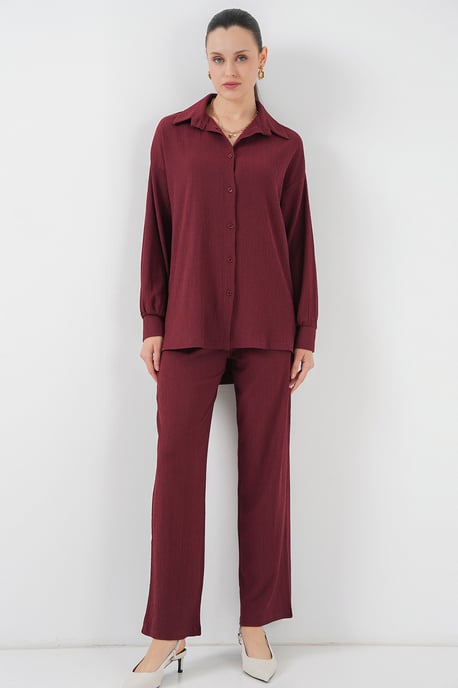 Texturiertes Langarm-Strickshirt und -Hosen Set - Image 4