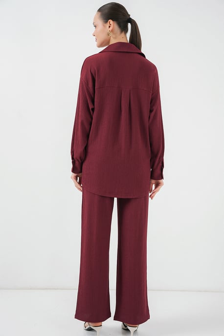 Texturiertes Langarm-Strickshirt und -Hosen Set - Image 6