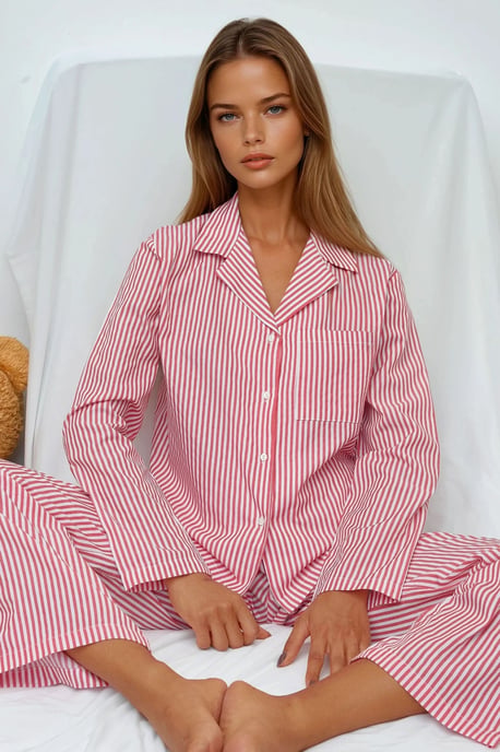 Gestreiftes Baumwoll-Pyjamaset - Image 1