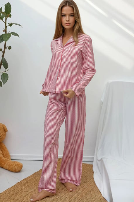 Gestreiftes Baumwoll-Pyjamaset - Image 2