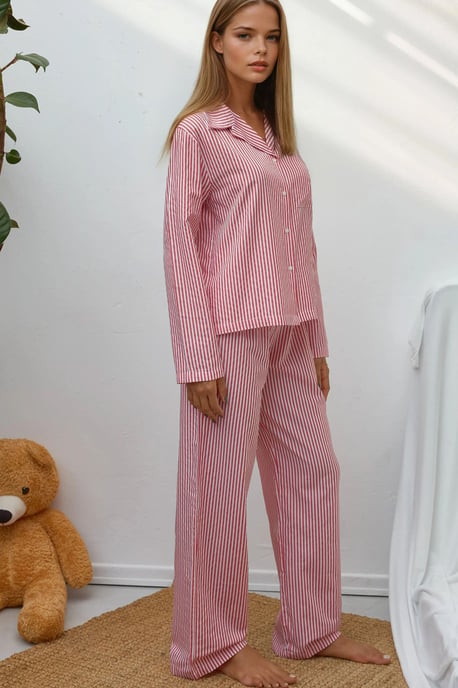 Gestreiftes Baumwoll-Pyjamaset - Image 6