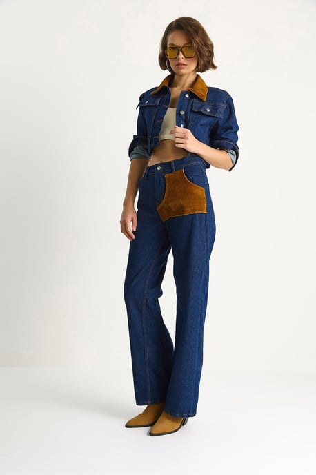 Hochtailliertes Denim-Co-Ord-Set mit Hemdkragen - Image 4