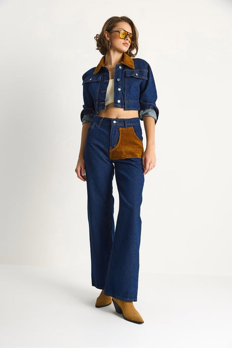 Hochtailliertes Denim-Co-Ord-Set mit Hemdkragen - Image 5