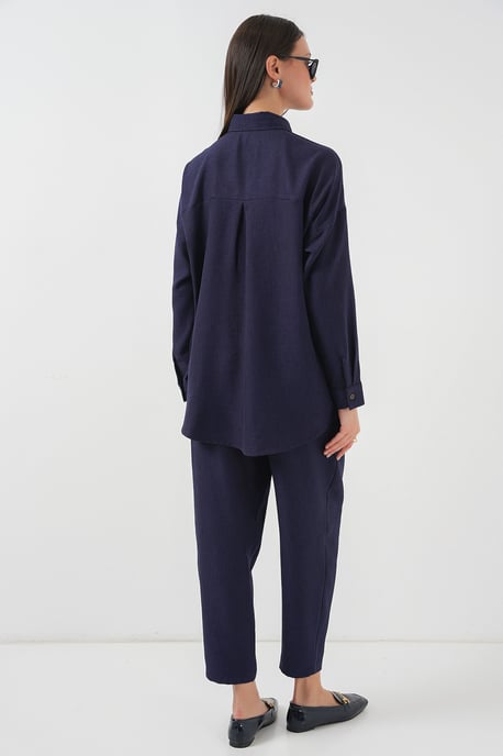 Leinenmix Langarmhemd und Hose Set - Image 6