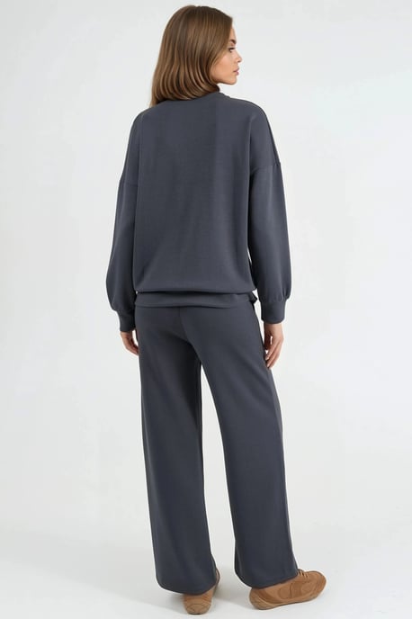 Modal Touch Rundhals-Sweatshirt & Weite Hosen Zweiteiliges Set - Image 2