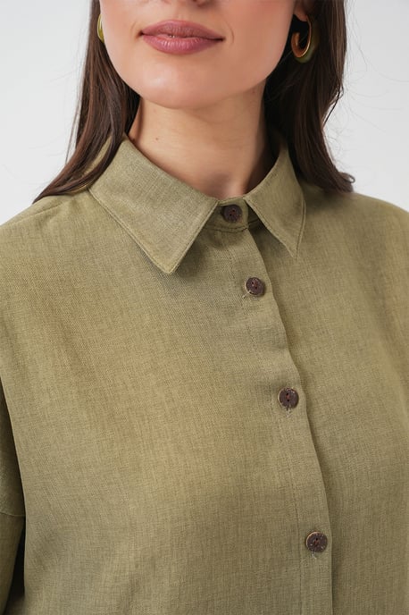 Leinenmix Langarmhemd und Hose Set - Image 6