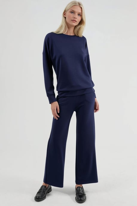 Modal Touch Rundhals-Sweatshirt & Weitgeschnittene Hose Zweiteiliges Set - Image 6
