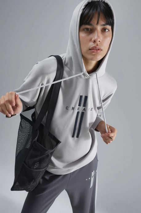 Hiccup Kapuzensweatshirt mit Modal-Touch und Hose mit Streifendetail, Set - Grau - Image 4