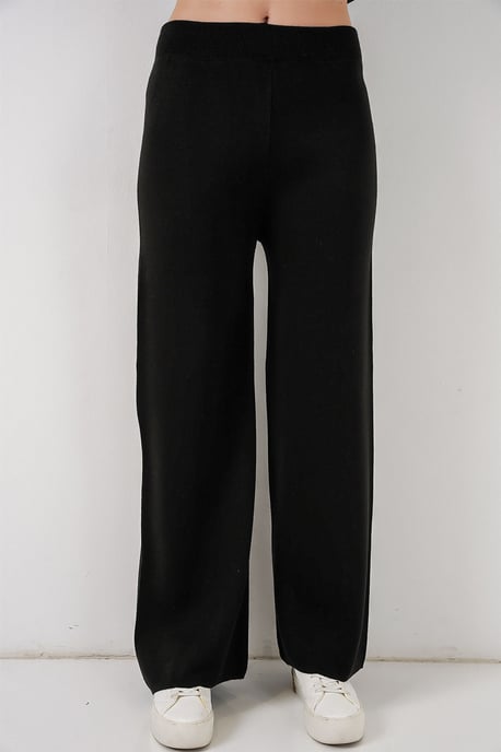 V-Ausschnitt Cardigan und Weit geschnittene Hose Set - Image 2
