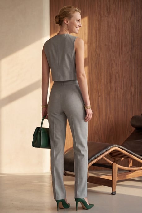 Crew-Neck Crop-Top und Hohe Taille Hose Zweiteiliges Set - Image 4