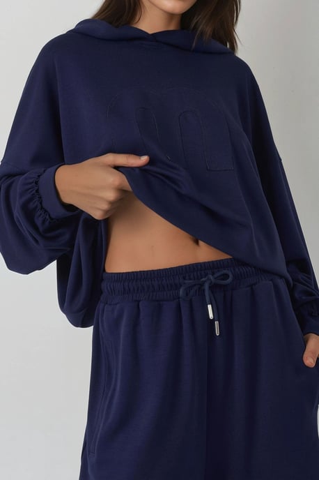 Kapuzensweatshirt mit übergroßem Schnitt und hoch sitzendem Zwei-Teiler Set - Image 5