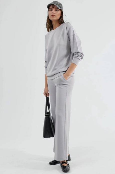 Modal Touch Rundhals-Sweatshirt & Weite Hosen Zweiteiliges Set - Image 2