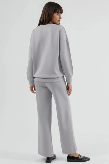 Modal Touch Rundhals-Sweatshirt & Weite Hosen Zweiteiliges Set - Image 3