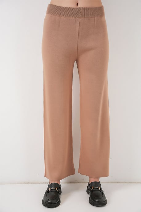 Taschen, detaillierter V-Ausschnitt Cardigan und weit geschnittene Hose Set - Image 2