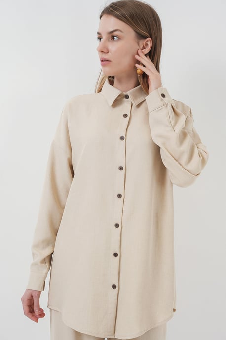 Leinenmix Langarmhemd und Hose Set - Image 4