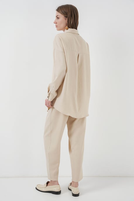 Leinenmix Langarmhemd und Hose Set - Image 6