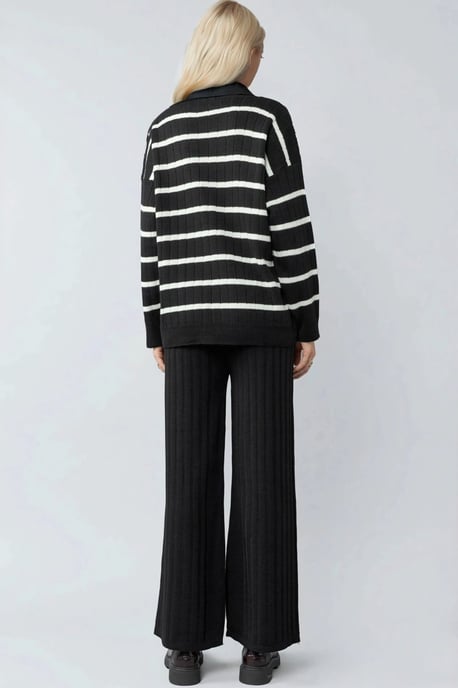 Gestreiftes Strick-Set mit Polo-Kragen - Image 3