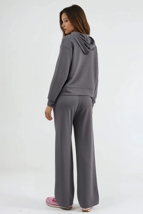 Modal Touch Kapuzenshirt Hochtaillierte Weitbein Zweiteiliges Set - Image 3