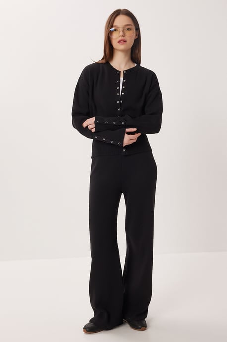 Rippstrick-Co-Ord-Set mit Knopfverschluss - Image 1