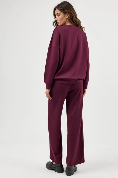 Modal Touch Rundhals Sweatshirt & Weite Beinform Hose Zweiteiliges Set - Image 2
