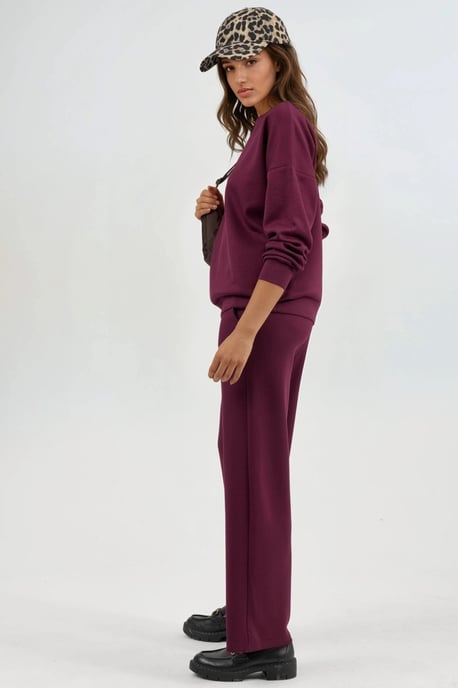 Modal Touch Rundhals Sweatshirt & Weite Beinform Hose Zweiteiliges Set - Image 4