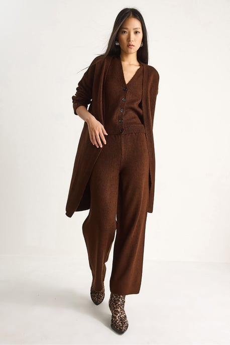 Strick-Cardigan-Weste-Hosen Drei-Teile Coord Set - Image 3