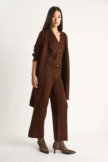 Strick-Cardigan-Weste-Hosen Drei-Teile Coord Set - Image 5