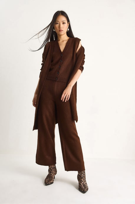 Strick-Cardigan-Weste-Hosen Drei-Teile Coord Set - Image 6