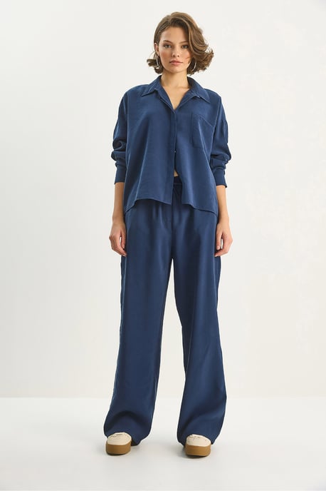 Bianco Lucci Zweiteiliges Set: Shirt und Hose (Coord-Set) - Marineblau - Image 2
