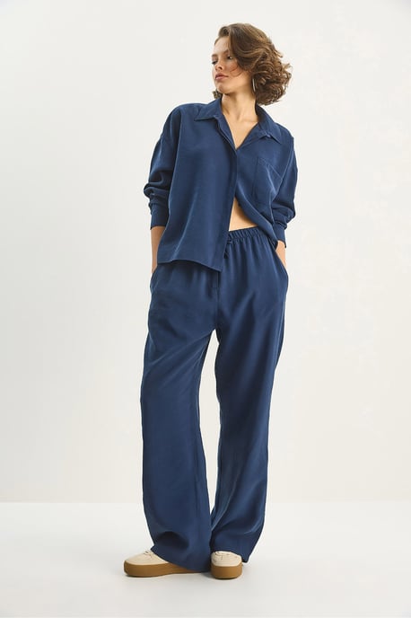 Bianco Lucci Zweiteiliges Set: Shirt und Hose (Coord-Set) - Marineblau - Image 3