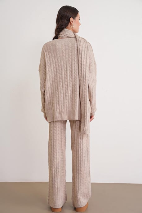Oversized Haarschaft-Muster Strickwaren Co-Ord Set - Image 6