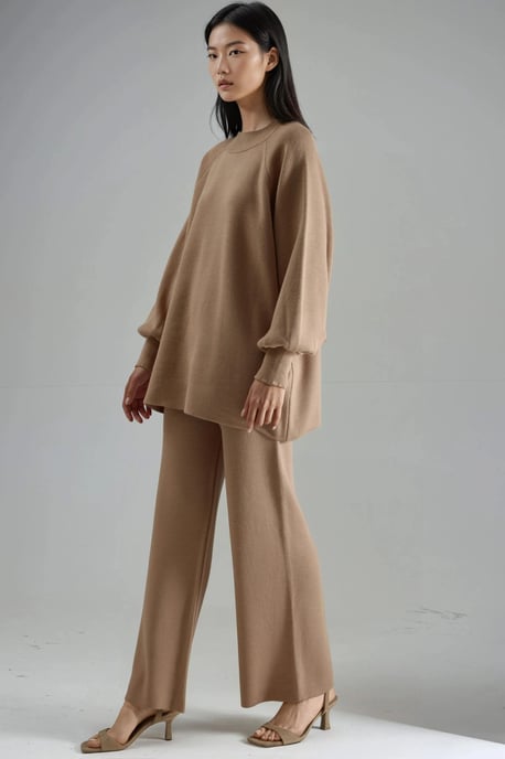 Lässiges Strick-Set mit Pullover und Hose - Image 5